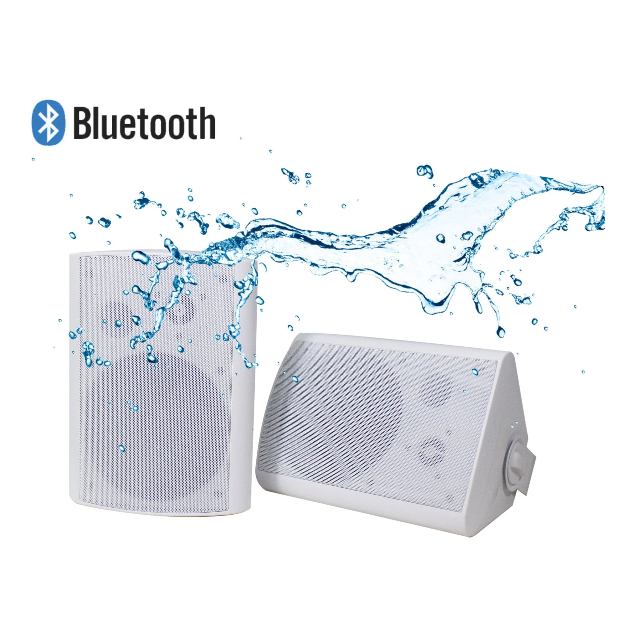PA System Wireless ABS Bluetooth Active Wall Mount 2-Way Box Speakers 8ohm 2X30W Waterproof Good for Outdoor Use