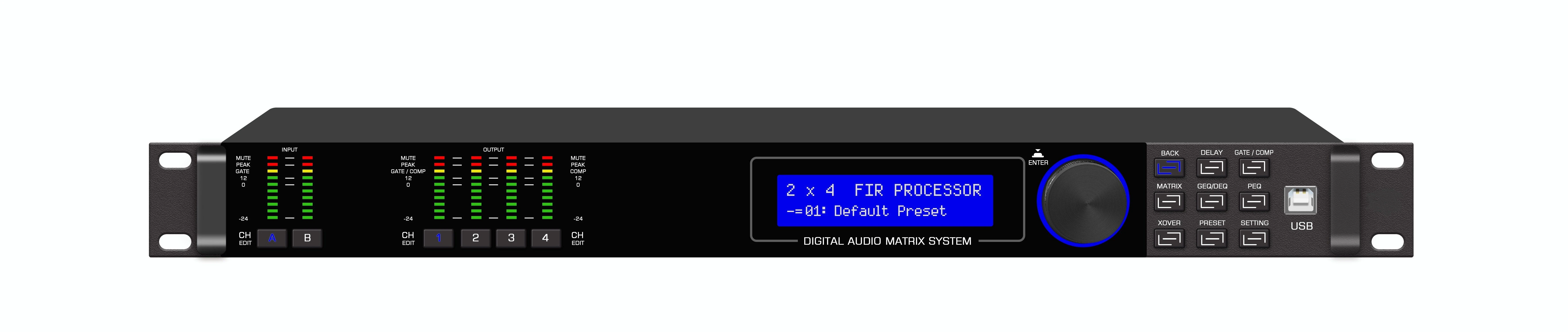 PA204 2Ã4 Digital Audio Matrix Processor with Sharc DSP and Fir Speaker Processing