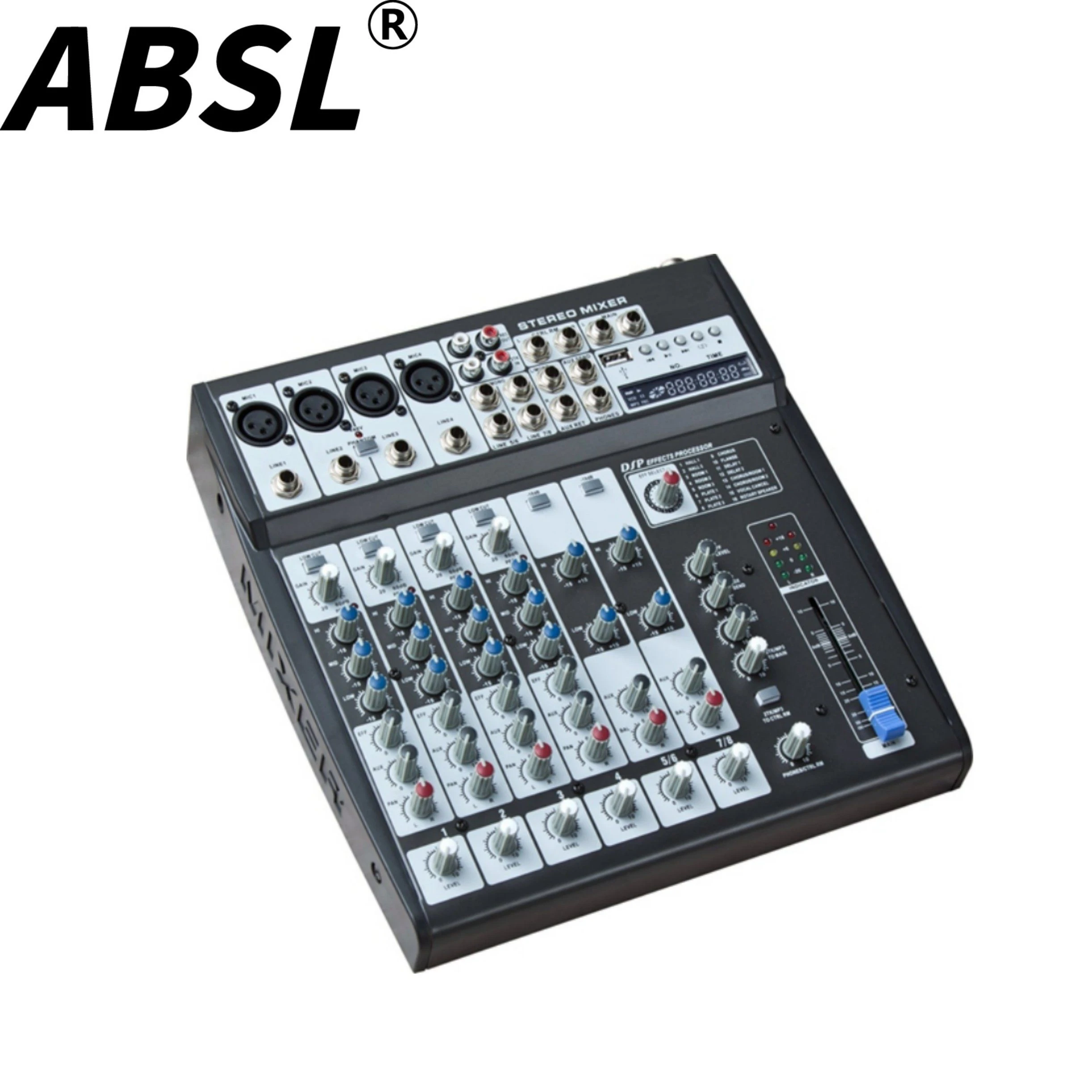 PRO Audio Professional 8-Channel DJ Mini Audio Mixer Player Sound Music Mixer