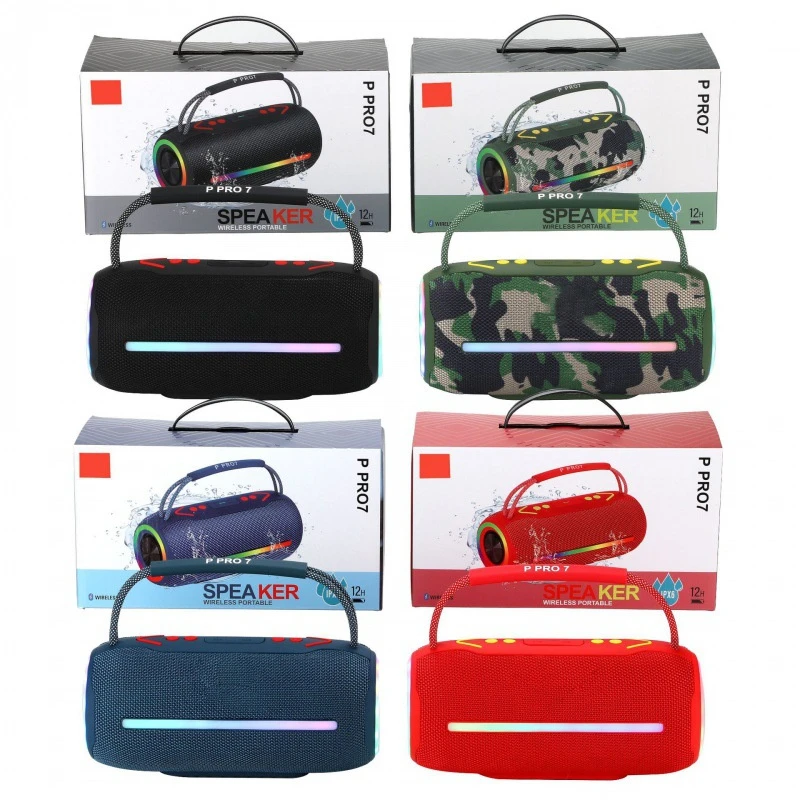 PRO7 Wireless Bluetooth Speaker with Colorful Lights and Dual Speakers