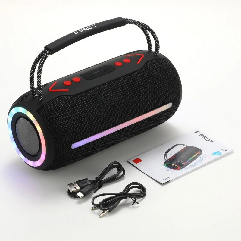 PRO7 Wireless Bluetooth Speaker with Colorful Outdoor Subwoofer Logo
