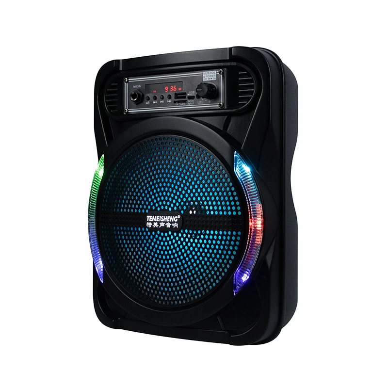Party Speaker 8 Inch Portable Rechargeable Bluetooth Wireless Speaker with Attractive Light