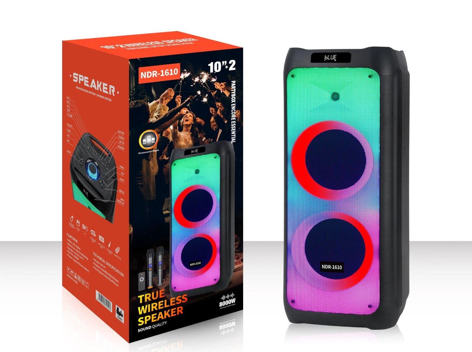 Partybox Portable Outdoor Speaker Karoke Speaker Plastic Active Loud Speaker Music Player Audio
