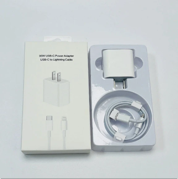 Pd 35W USB-C Fast Charger Set with Braided Type-C Cable UK Us Plug Fast Charging Adapter for I Phone 16 I Phone 17
