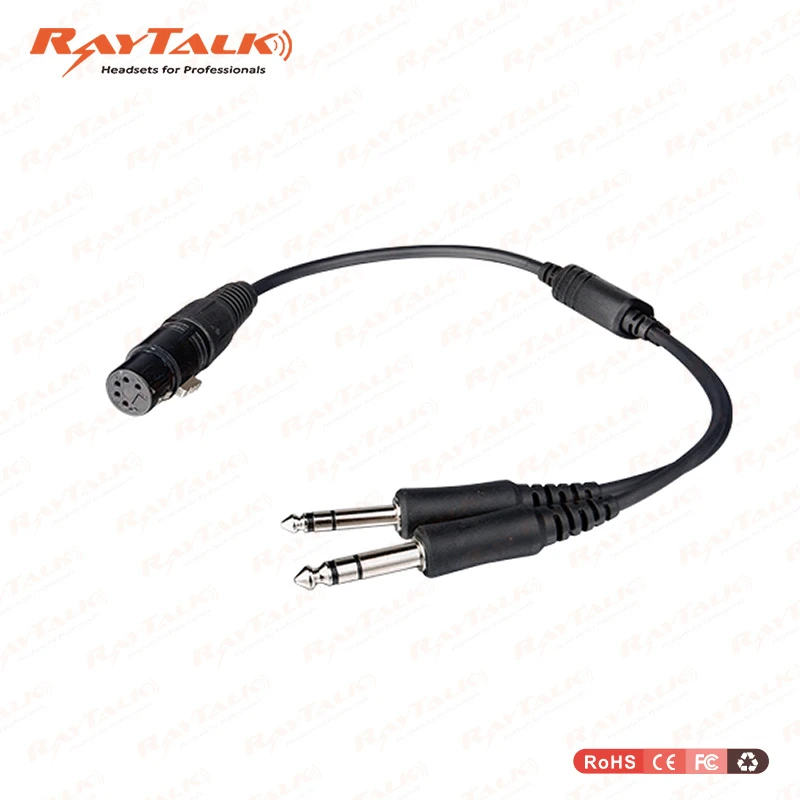 Pilot Headset Adapters Cables Airbus XLR to Ga Dual Plugs