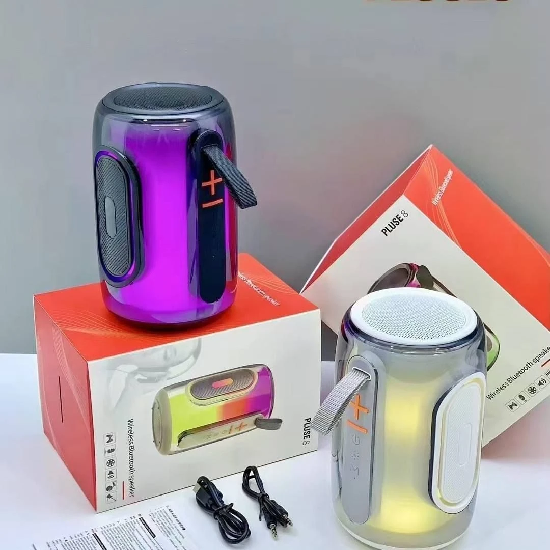 Pluse 8 Outdoor Handheld Speaker with TF Card Slot and Colorful Lighting