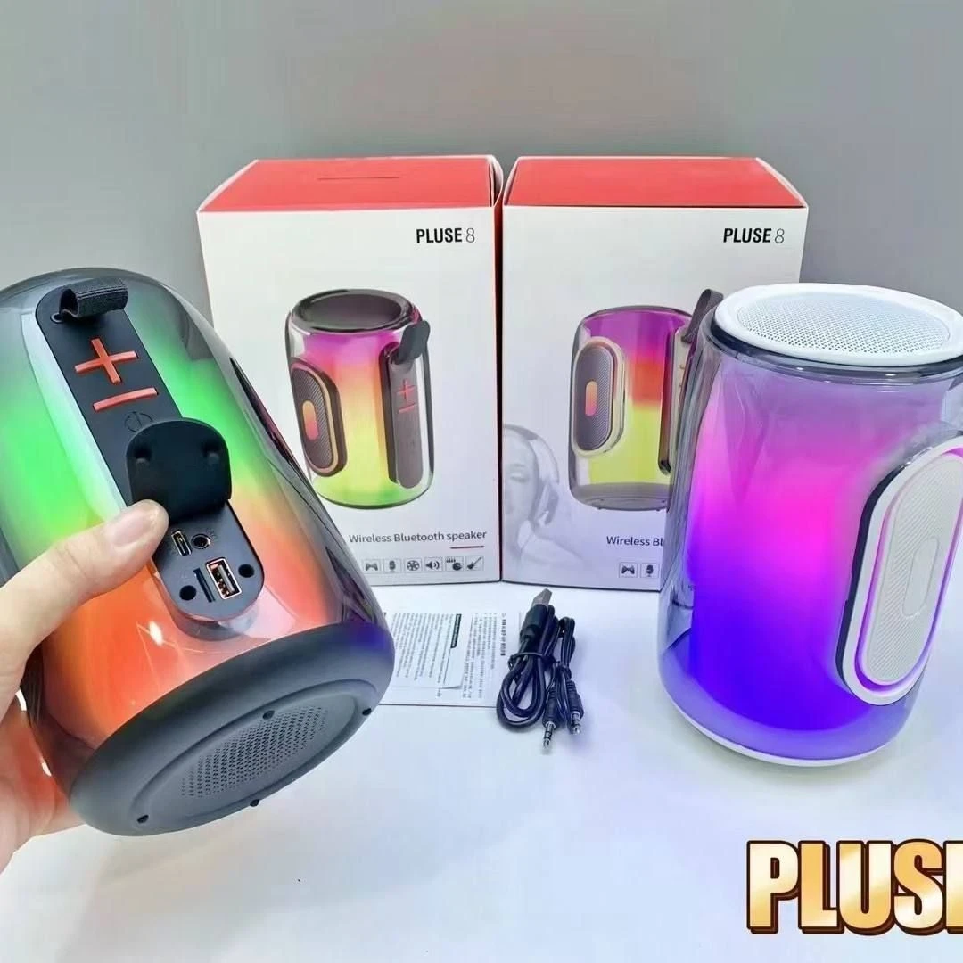 Pluse 8 Portable Wireless Outdoor Speaker with RGB Lighting and FM Radio