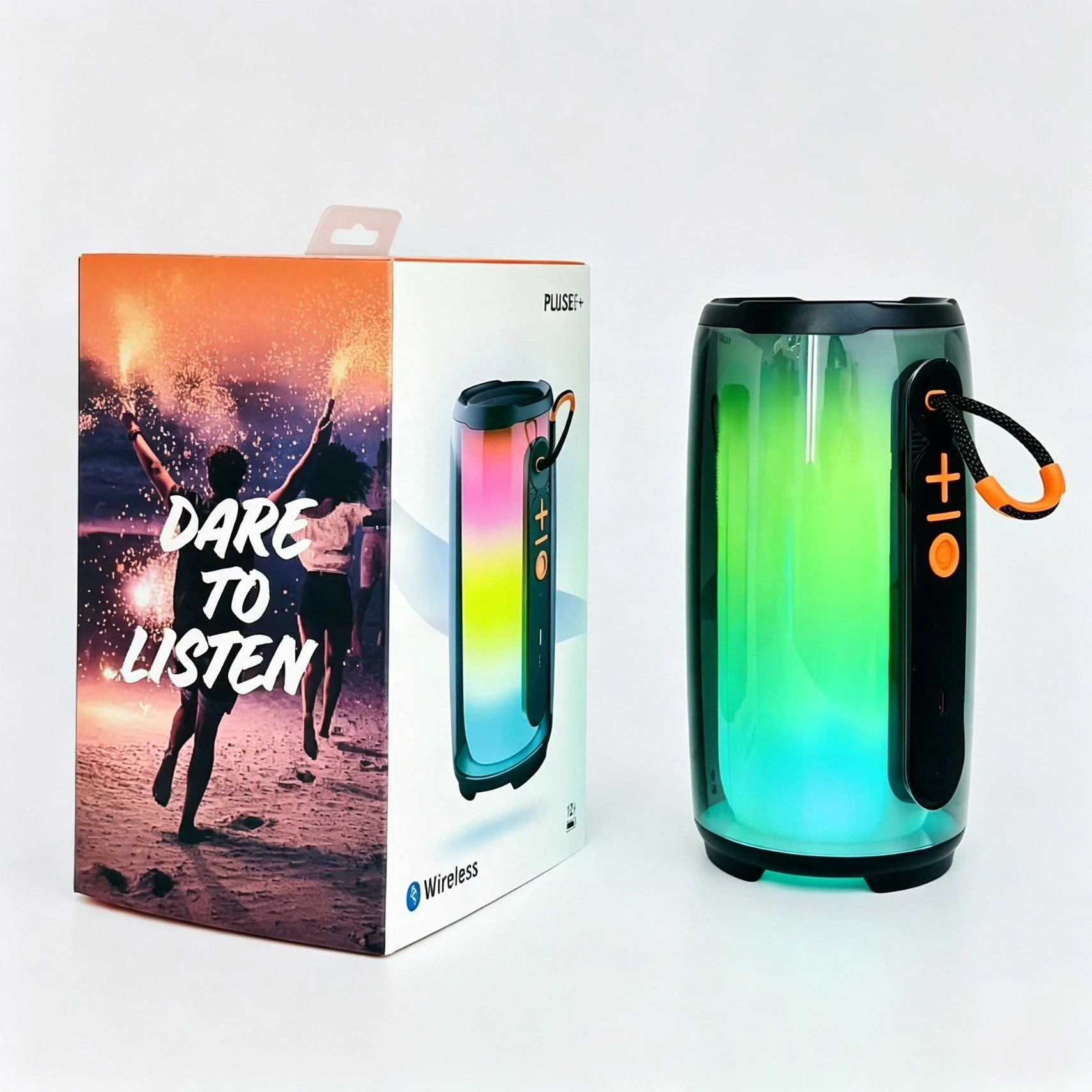 Pluse6 RGB LED Bluetooth Speaker 1: 1 Design Karaoke Sound Party Speaker with Wireless Mic