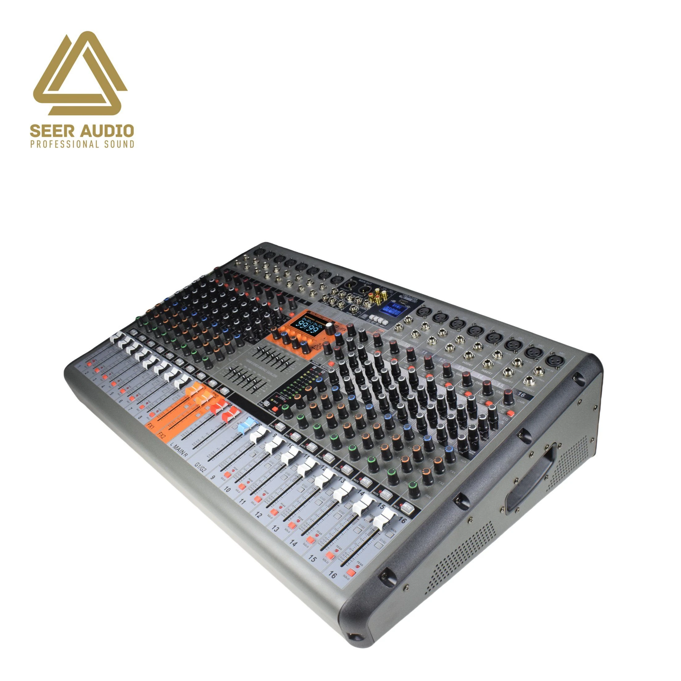 Pm-16 Professional Sound Audio Console Mixer Stage Controller Digital DJ Audio Mixer