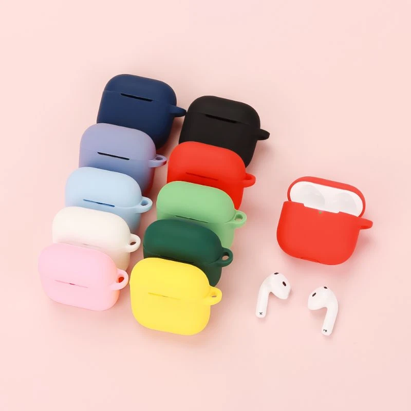Pods 1, 2, 3 PRO Soft TPU Silicone Protective Case, Simple Solid-Color Wireless Earphone Protective Case