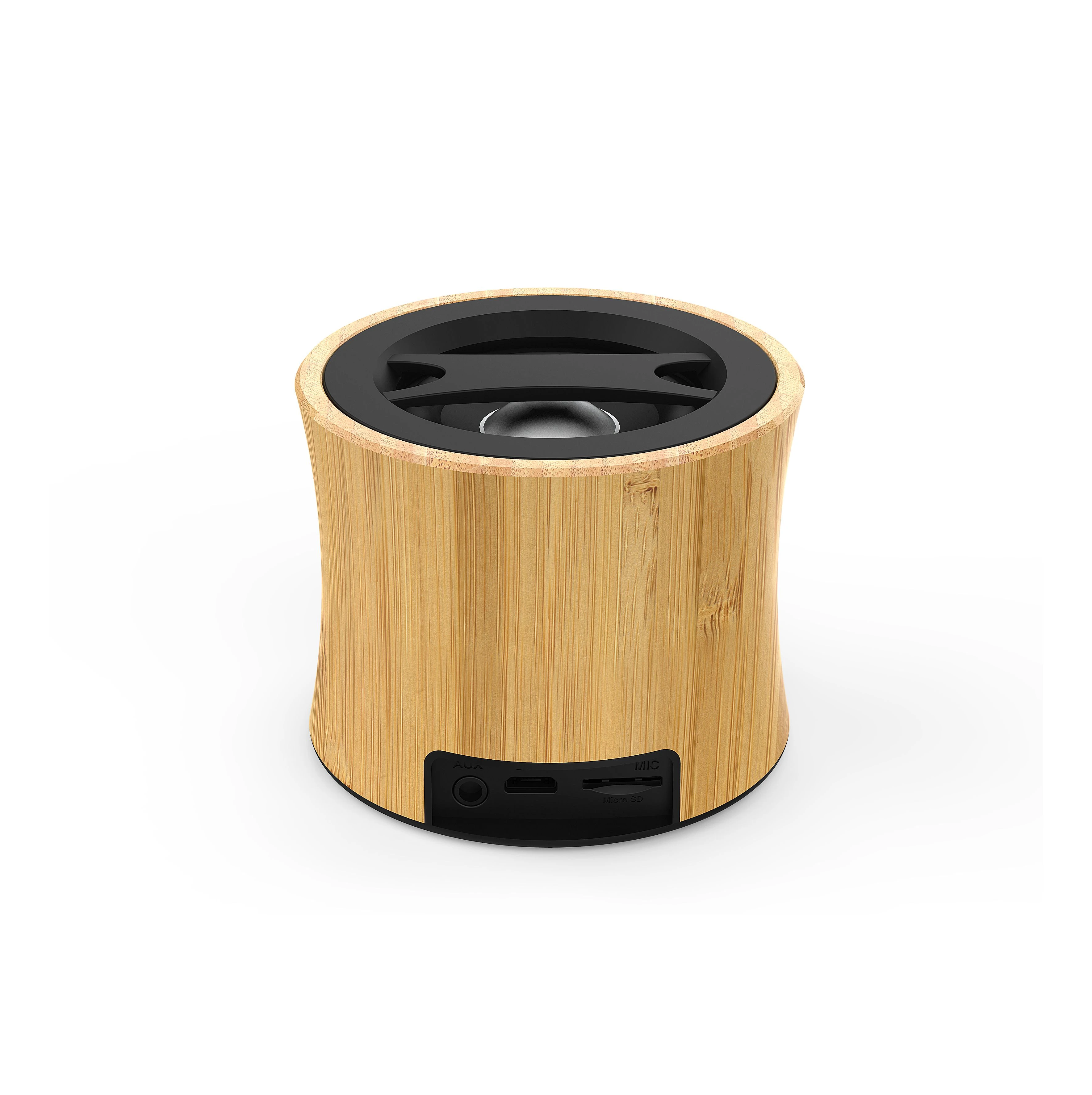 Portable Bamboo Speaker with Real Bamboo Material, Mini Speaker