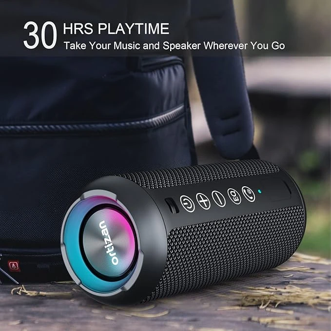 Portable Bluetooth Speaker (1ND Gen) , Ipx7 Waterproof, Wireless, Big Sound and Deep Bass, Tws Pairing, 30hrs of Playtime
