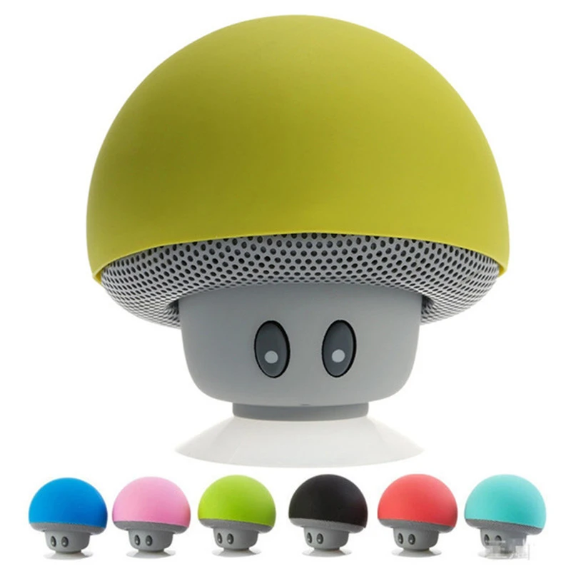 Portable Cute Design Silicon Shower Mini Waterproof Mushroom Sucker Speaker