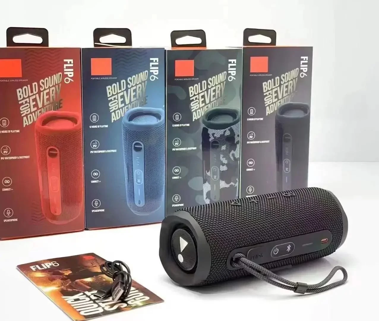 Portable High Quality 1: 1 Boombox J Sound Box Flip6 Subwoofer Bass Wireless Bl Speaker with Logo