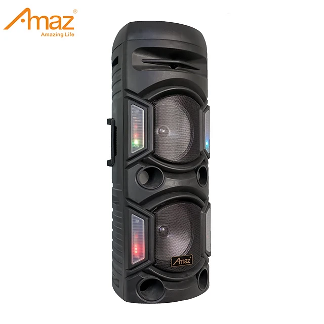 Portable LED Wireless Speaker with FM Party Light Karaoke Trolley Speaker