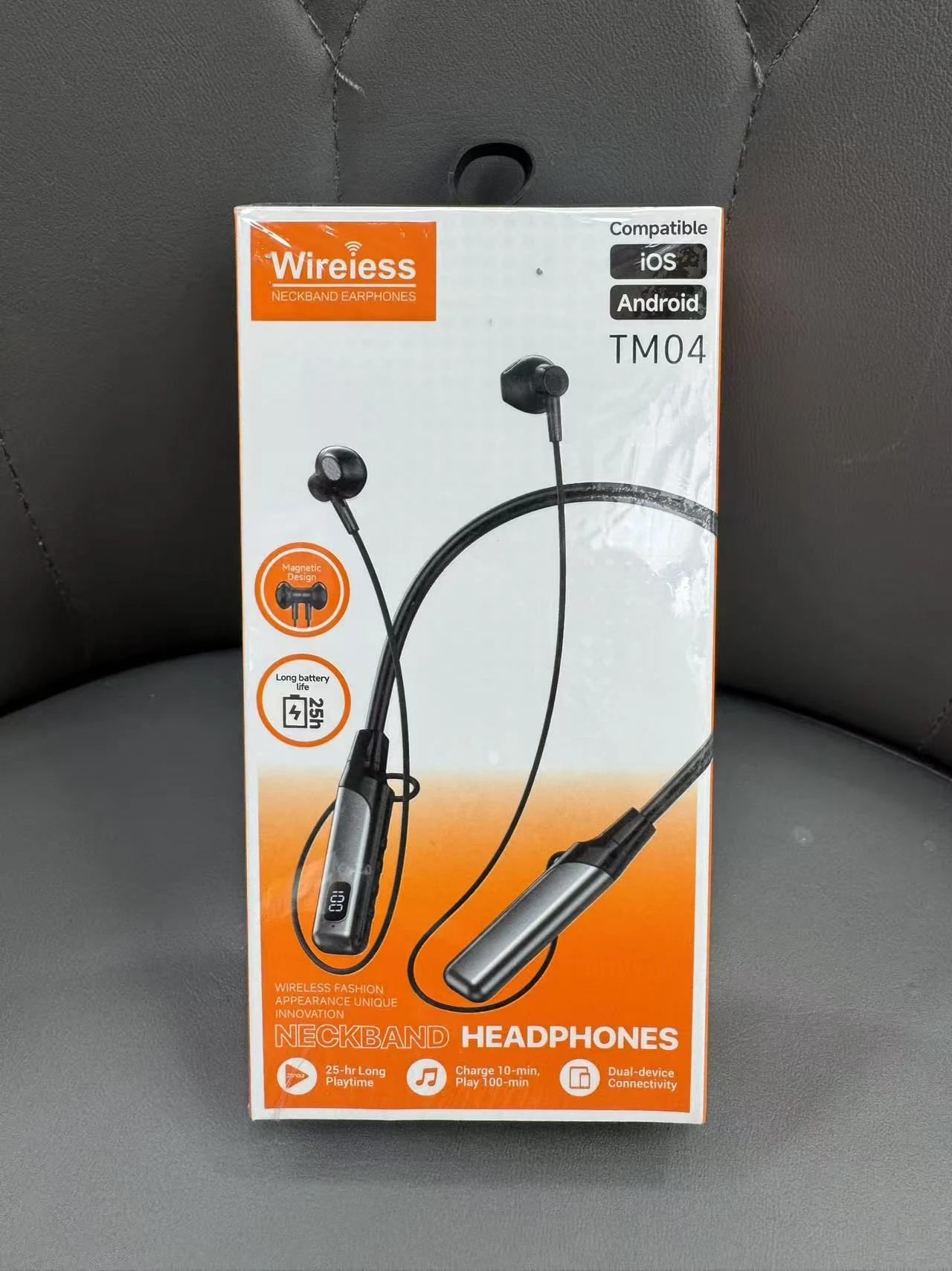 Portable Magnetic Absorption Neck Headset for Outdoor Jogging Driving Office