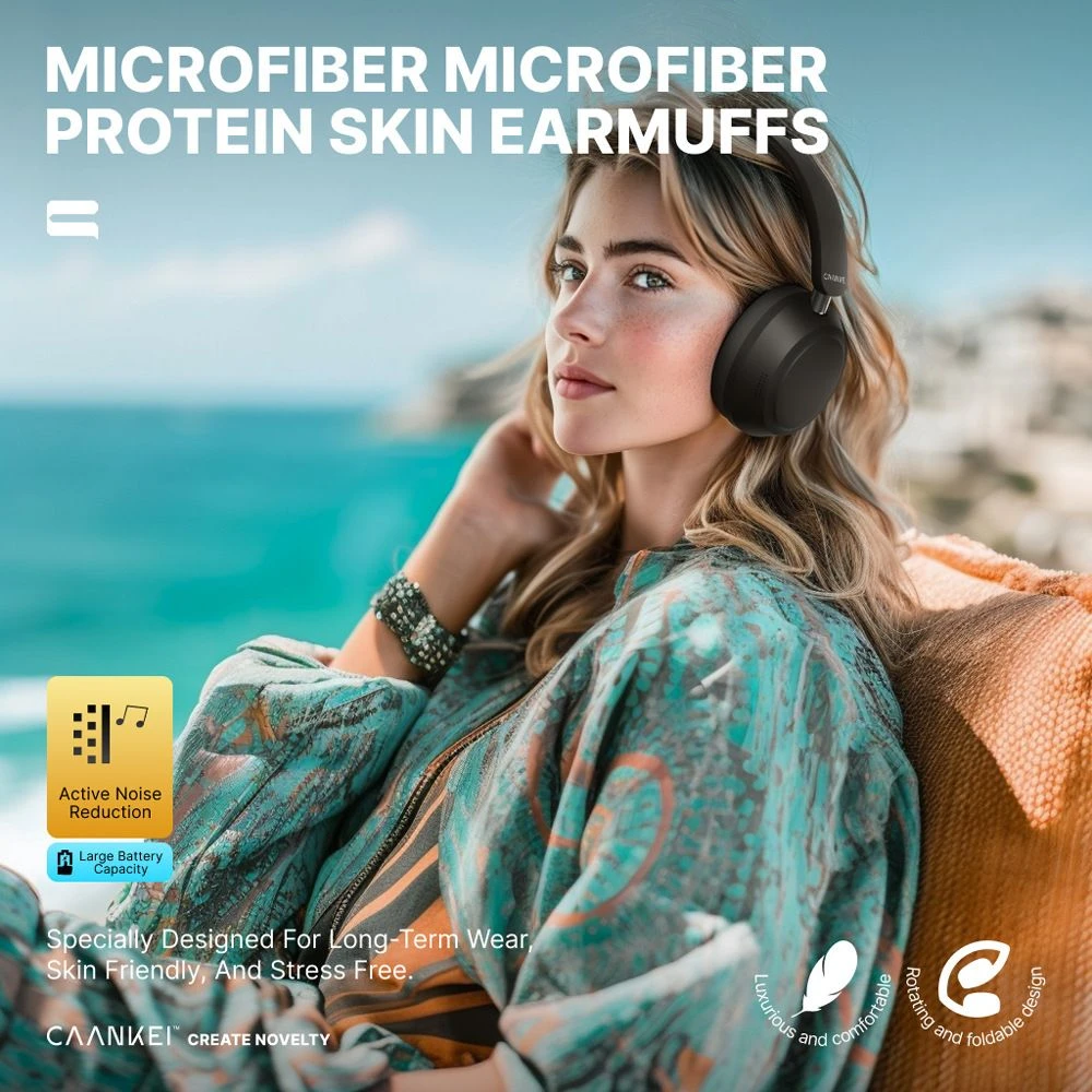 Portable Noise-Canceling Tws Headphones Dual-Ear Motion-Free Wireless Over-Ear Microphone
