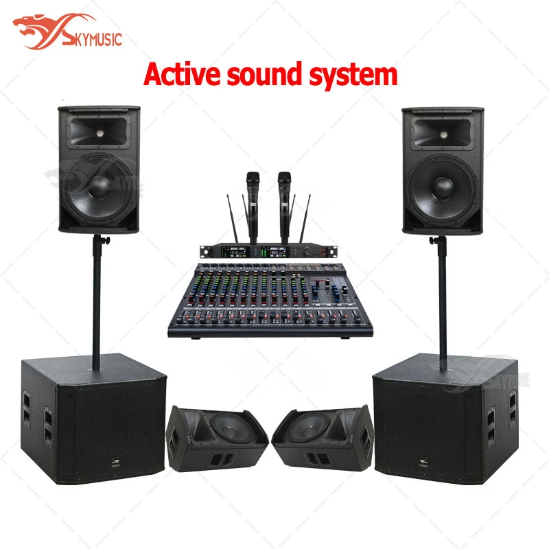 Portable PA System Powered Speaker System for 300-Person Outdoor Events