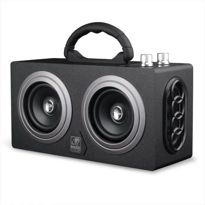 Portable Retro Wood Phone Computer Square Dance Graffiti Subwoofer Bluetooth Boombox Speaker