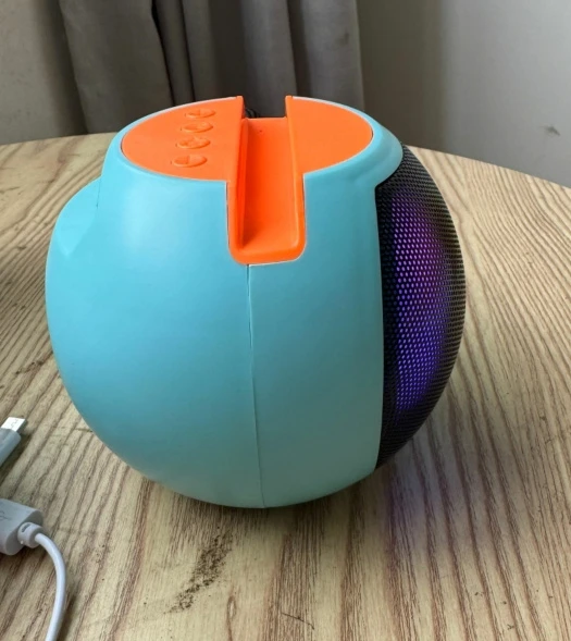 Portable Round Bluetooth Speaker Colorful LED Light Easy to Carry