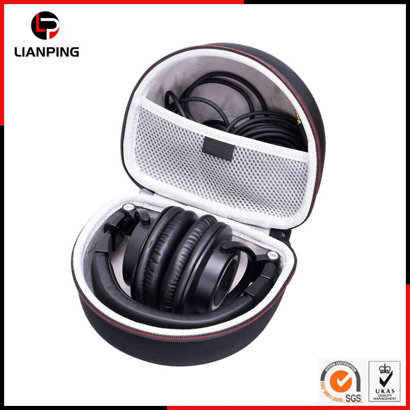 Portable Shockproof Hard EVA Case for Headphone with Mesh Pocket