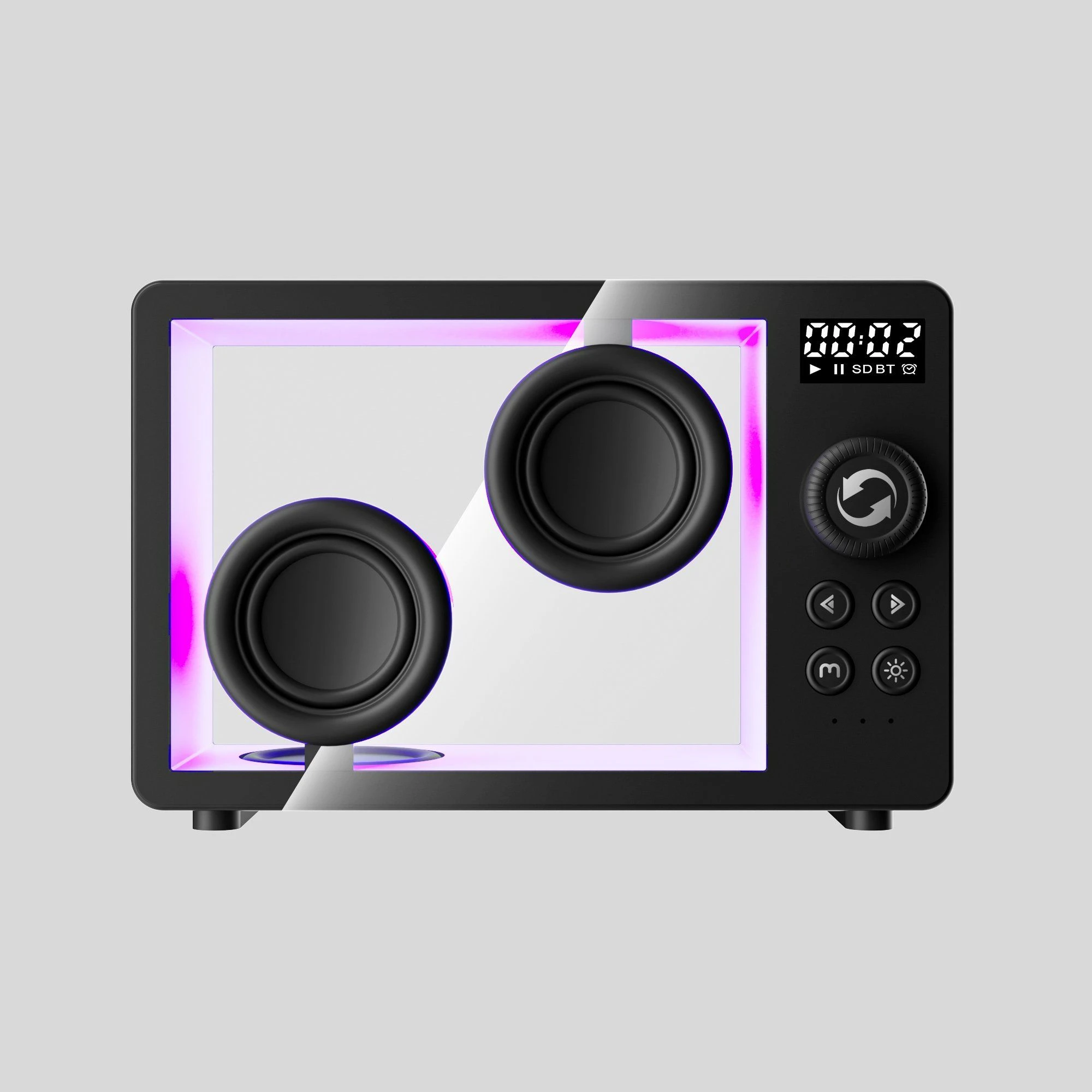 Portable Transparent Bluetooth Speaker with 1800mAh Battery, Type-C Charging, Plastic & Acrylic Body