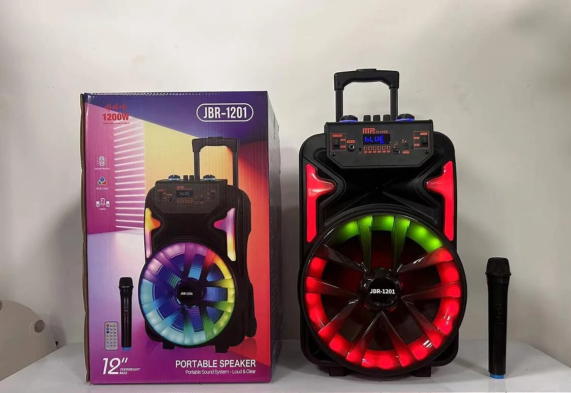 Portable Wireless Bluetooth Party Speaker with LED Lights Jbr-1201