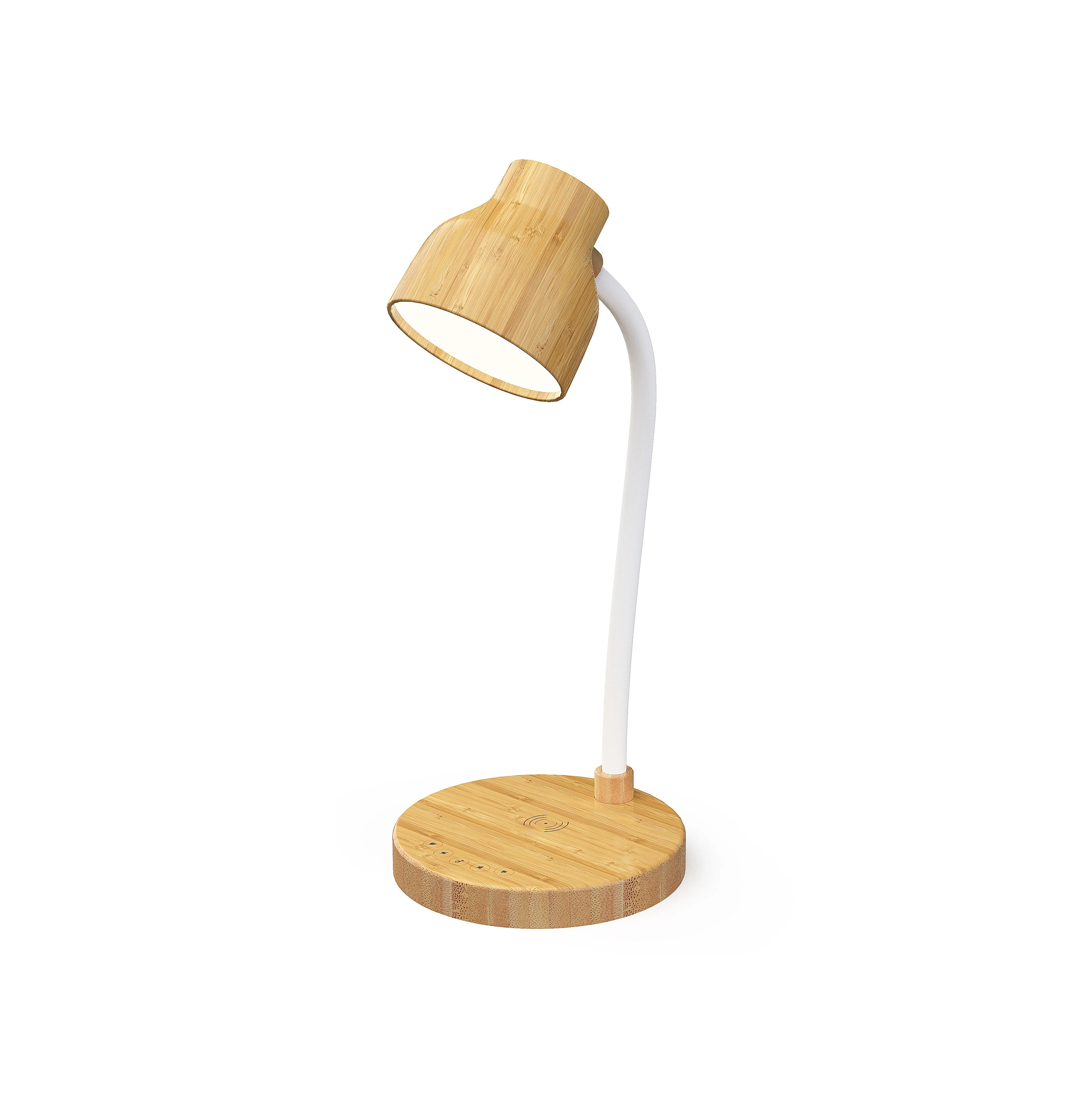 Portable Wireless Charger Lam Bamboo Speaker with Real Bamboo and 1200mAh Battery