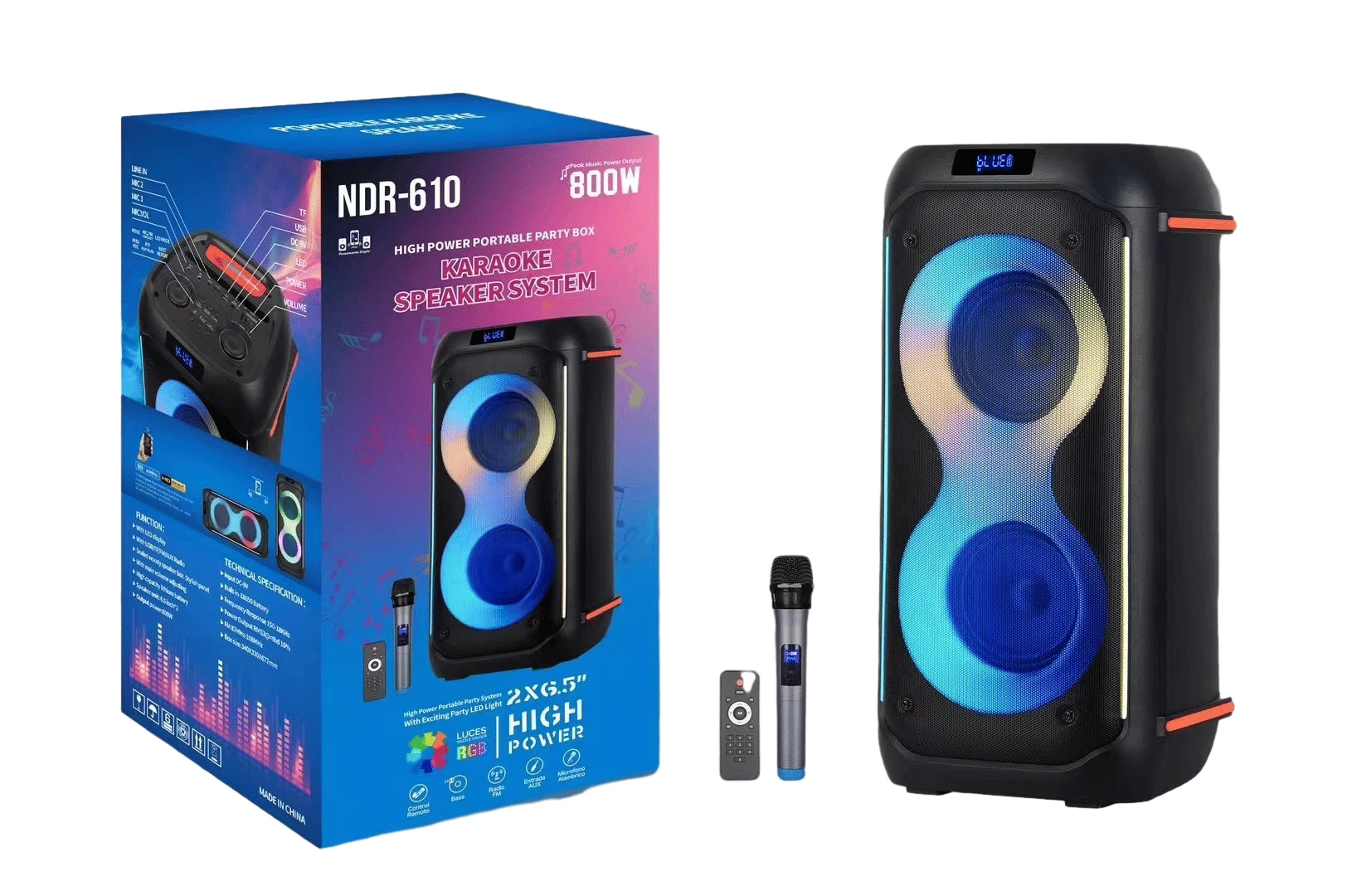 Portable Wireless Speaker with Rechargeable Battery Ndr-610 OEM