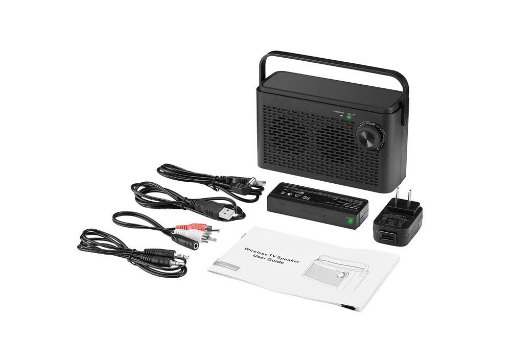 Portable Wireless TV Speaker for Smart TV – Ideal Speaker for Tvs Without Booming Sound – Wireless TV Speaker for Hearing Impaired and Seniors – Range 30-50 M