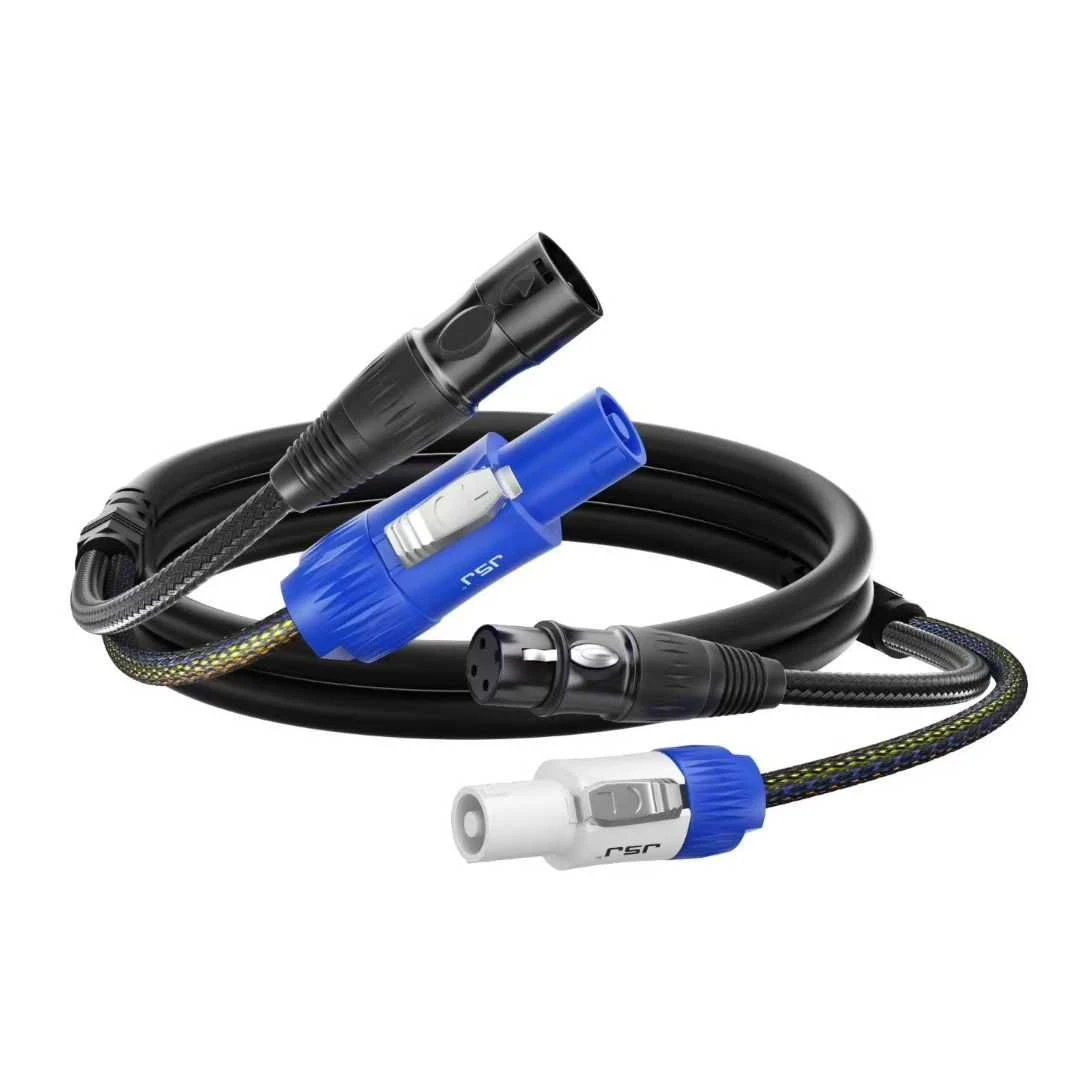 Powercon XLR 3X1.5mm/3X2.5mm Power + Audio a/V Hybrid Cable