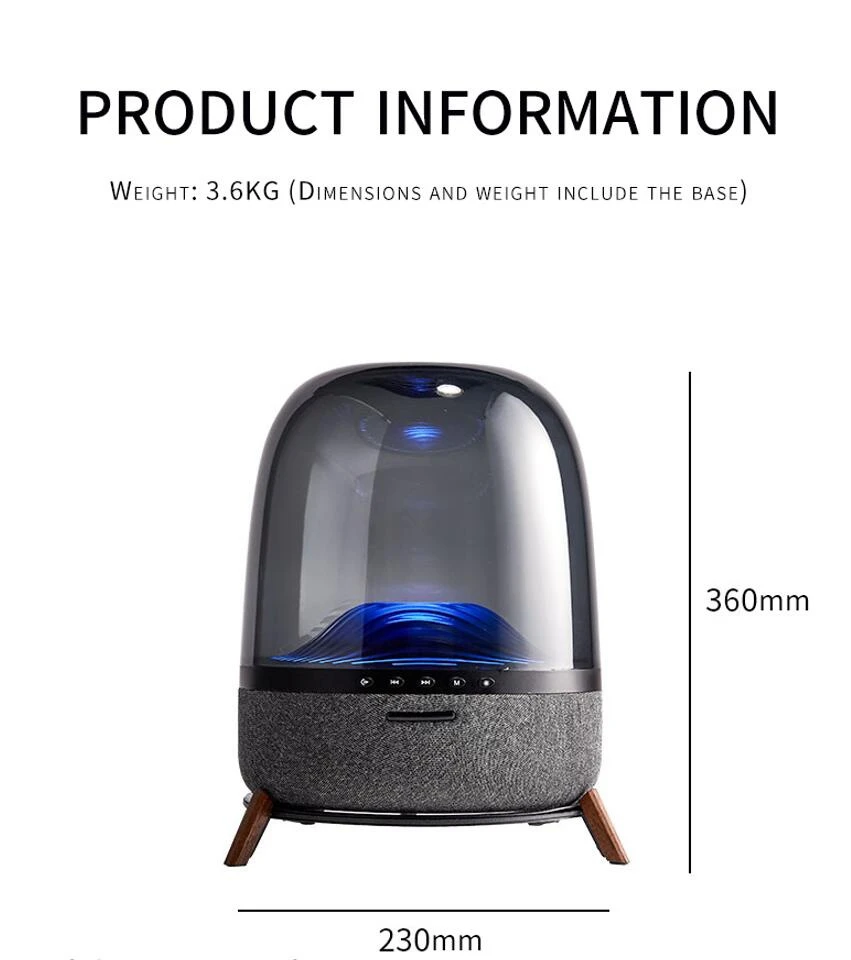 Powerful Bass Bluetooth Speaker with Colorful Ambient Lighting