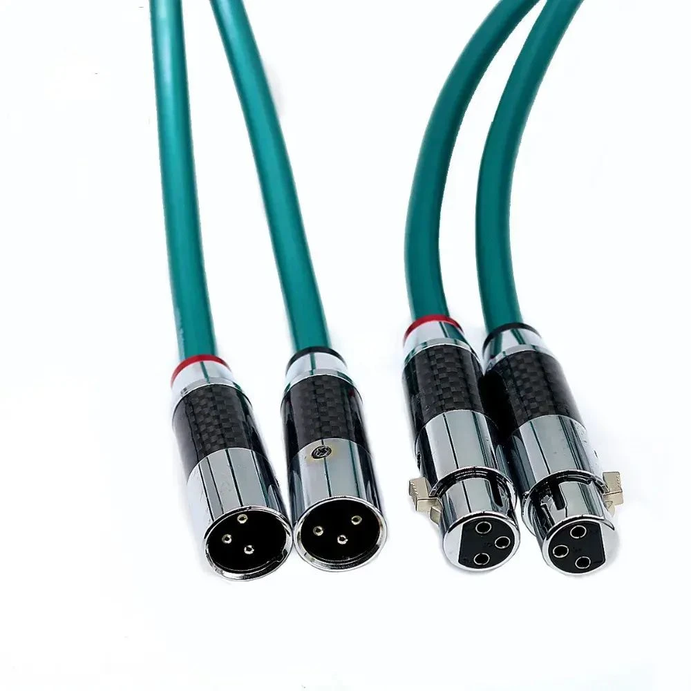 Premium 8n Occ Pure Copper XLR Balanced Audio Cable HiFi Interconnect with Carbon Fiber Connectors for Studio, Amplifier & Microphone Use