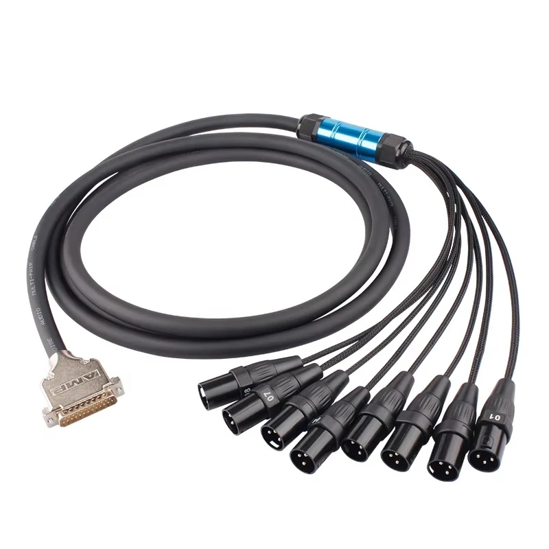 Premium DB25 Male to XLR Male Audio Snake OFC Braided PVC Jacket for Recording Studio Patch Bay