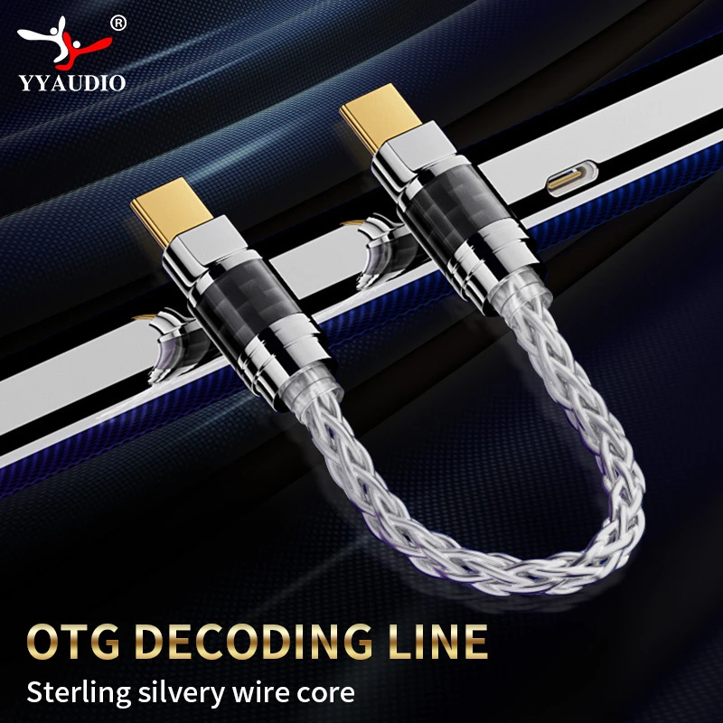 Premium Gold-Plated Connector 32bit/384kHz Signal, Native DSD Output OTG Decoder Cable Type-C to Type-C for Audiophile Use