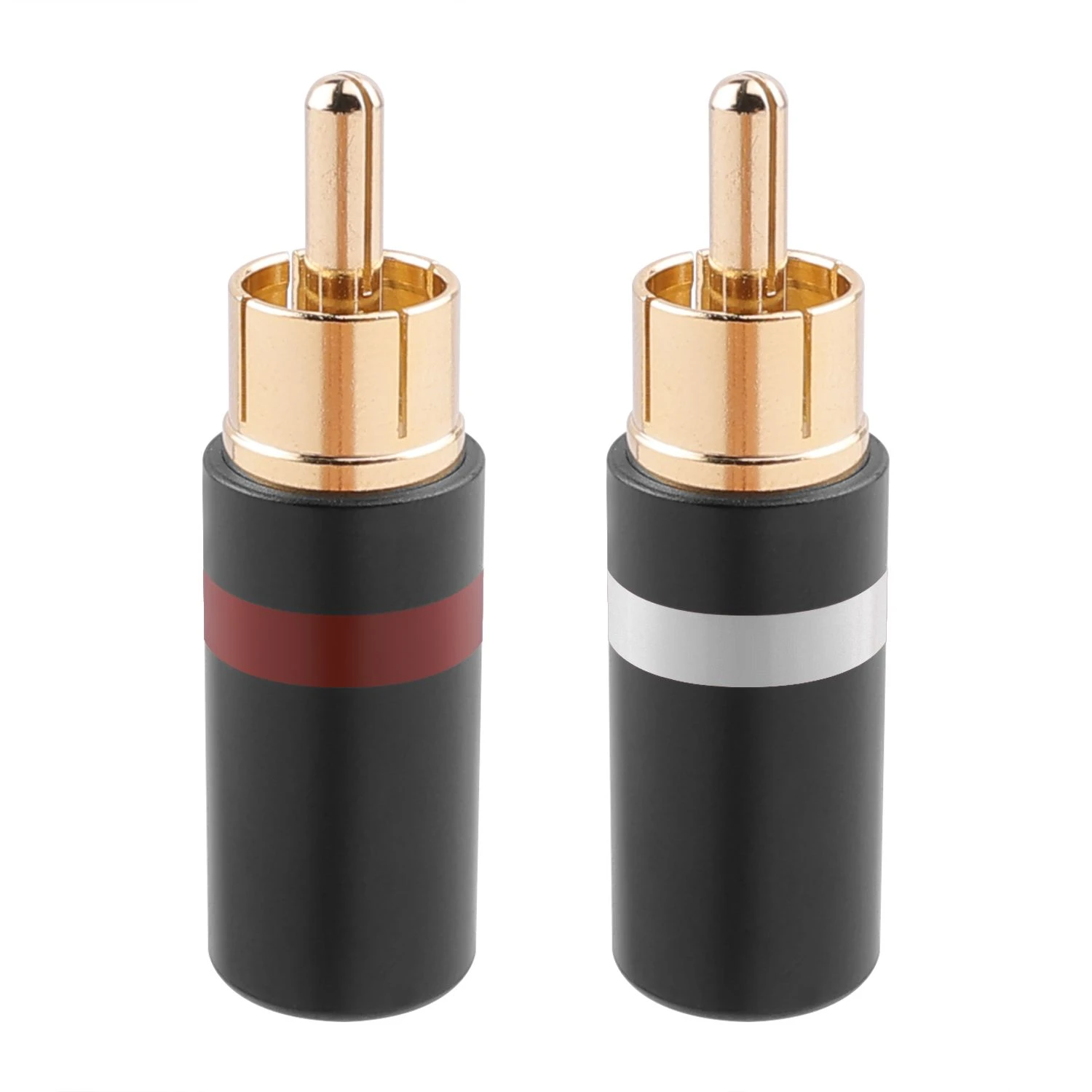 Premium Gold-Plated RCA Audio Signal Connector Cable 6mm Black