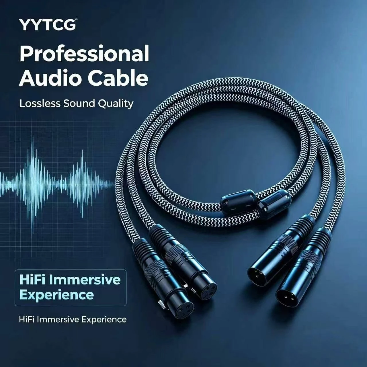 Premium Pure Copper Gold Plated XLR Male to Female Balanced Signal Cord for DJ Mixer and Power Amp Interconnect