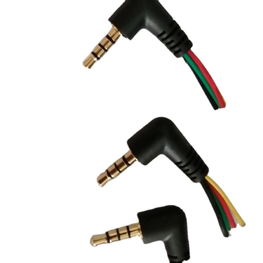 Premium Right Angle 3 Pole 3.5mm Gold Plated Audio Cable