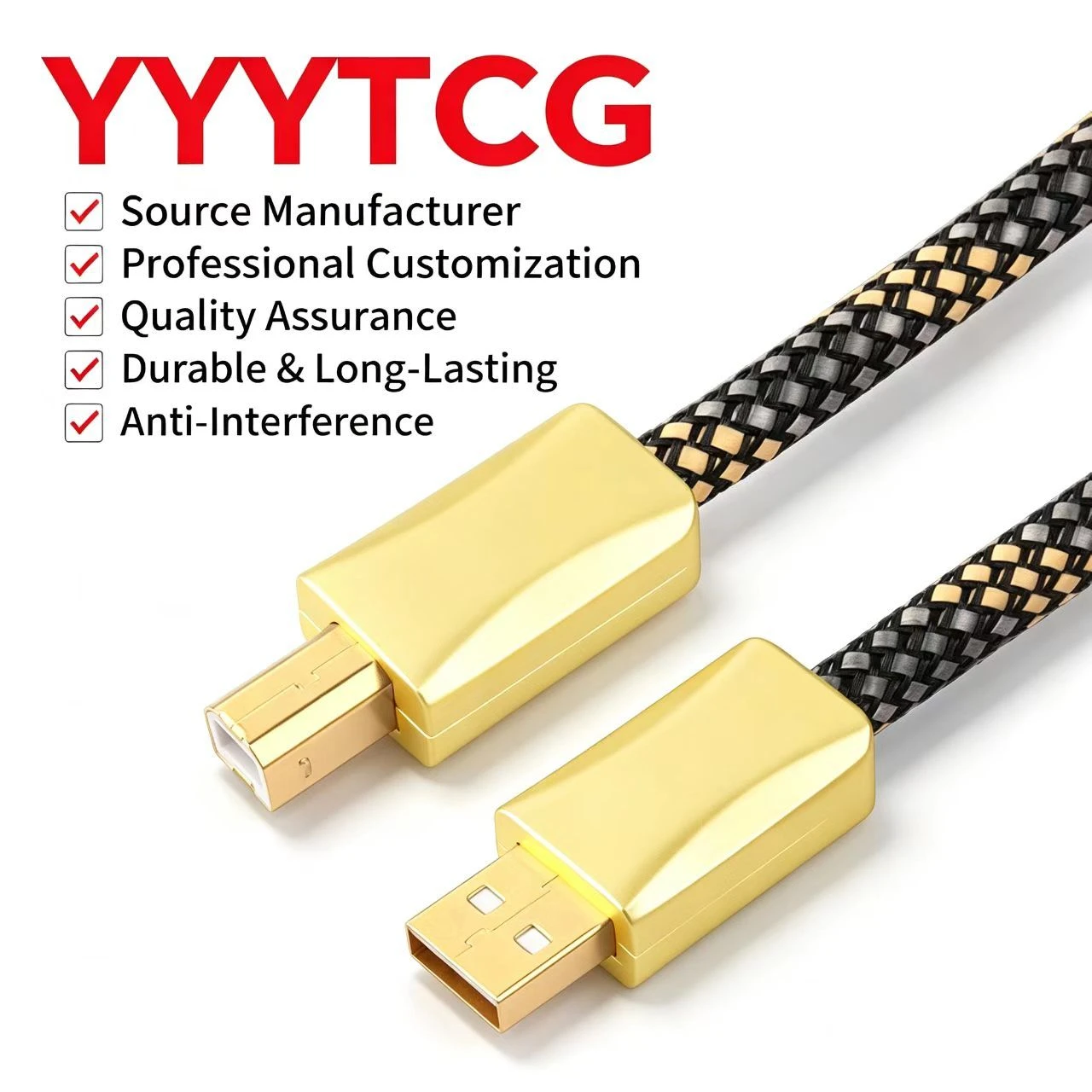 Premium Shielded USB 2.0 A Male to B Male Data Cable for Printer and Scanner