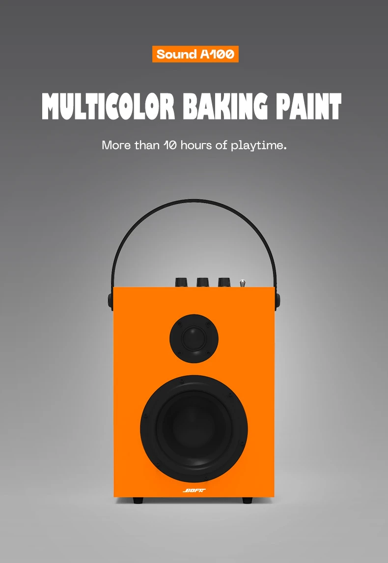 Premium Sound A100 Bluetooth Speaker with MDF Wood Design