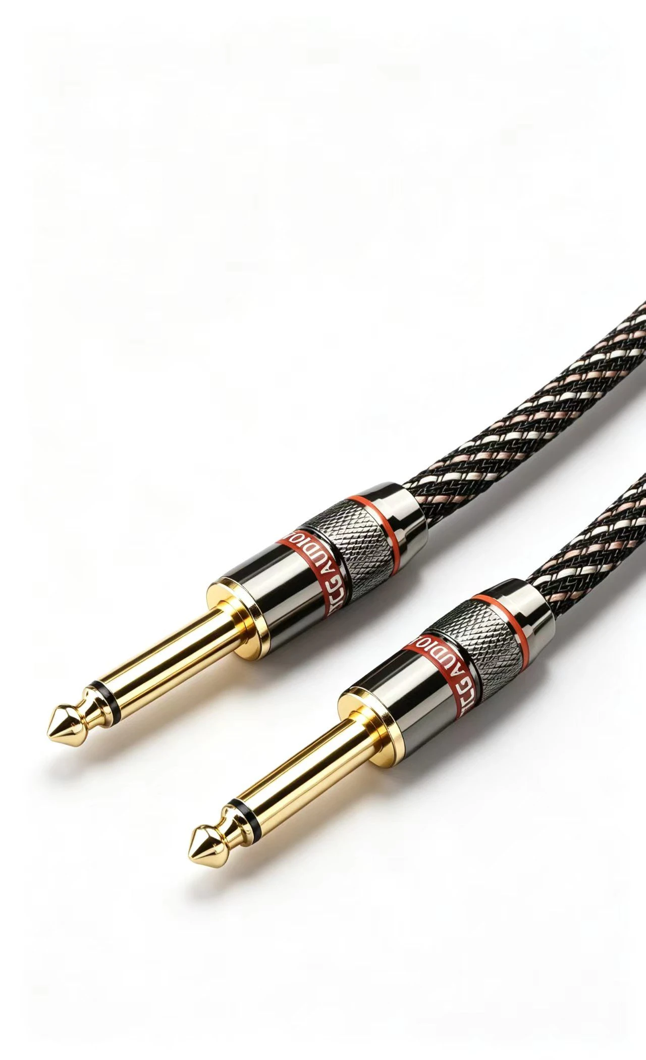 Pro-Grade 6.35mm TS Patch Cable Male to Male TS Unbalanced Instrument Cable 2m OFC for Electric Guitar and Bass Connection