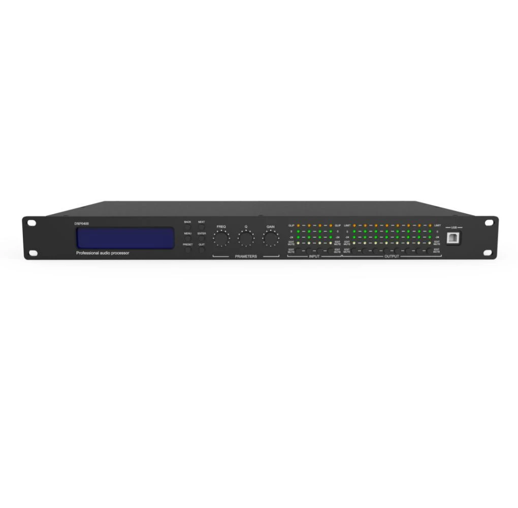 Processional Audio 4 in 8 out Professional Audio Matrix Sound Processor with 4 Dante Channel for Stage, Live Concert PA Public Address System