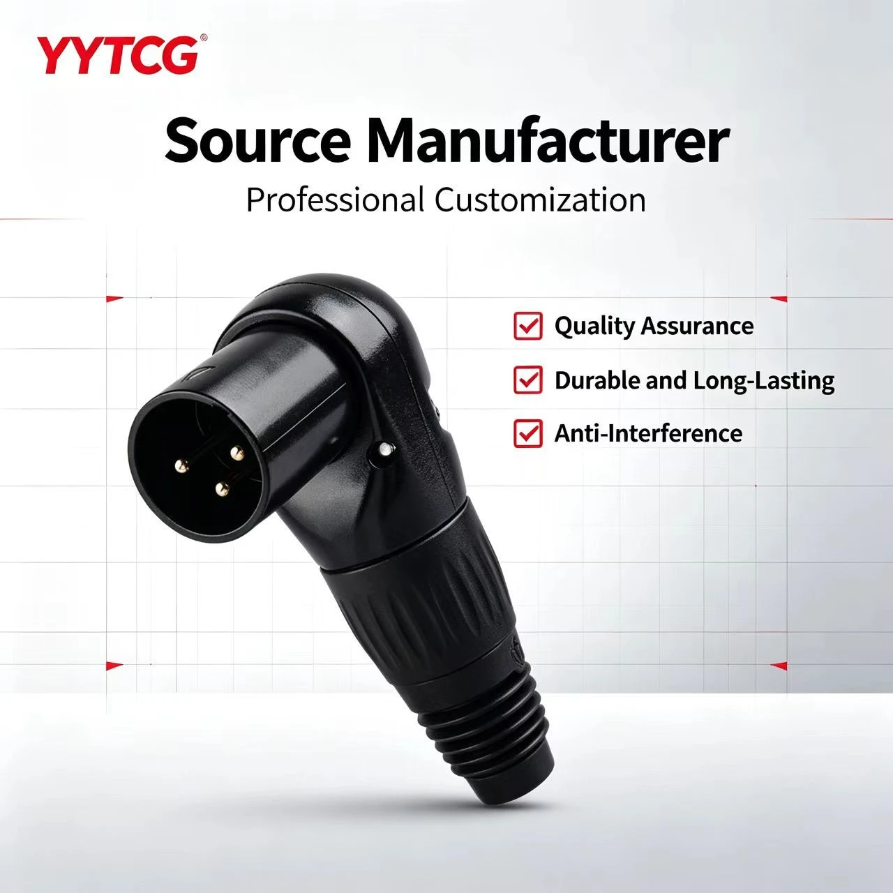 Professional 3 Pin XLR Male Connector Plug with Gold Plated Contacts for Microphone Cable