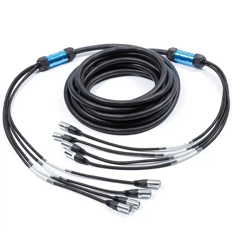 Professional 4 Channel RJ45 CAT6 Digital Audio Snake Male to Male for Multi Channel Audio Networking