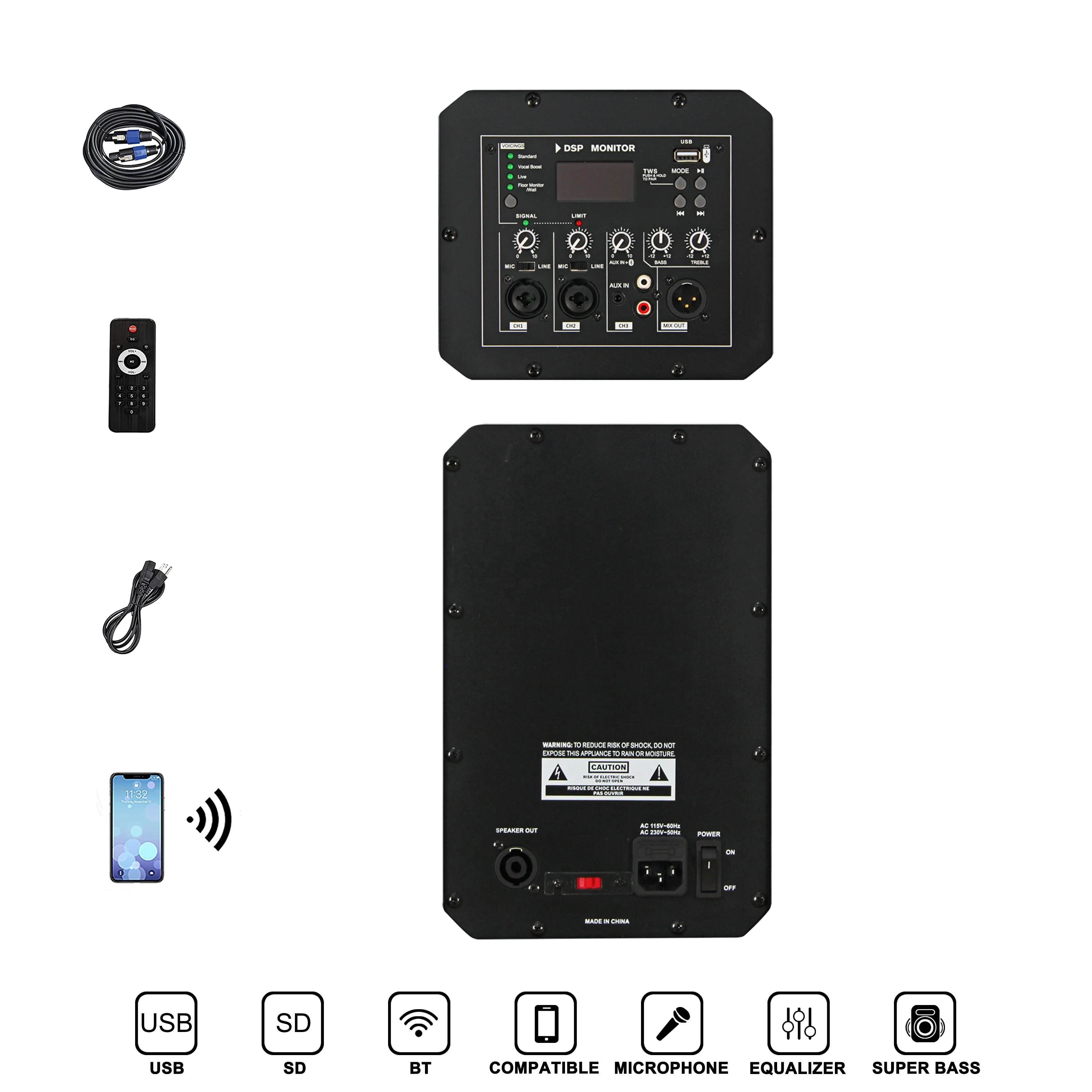 Professional Active Array Column Loudspeaker 6000W PA Speaker 15″ 1.1 Channel DSP Features Party Karaoke System