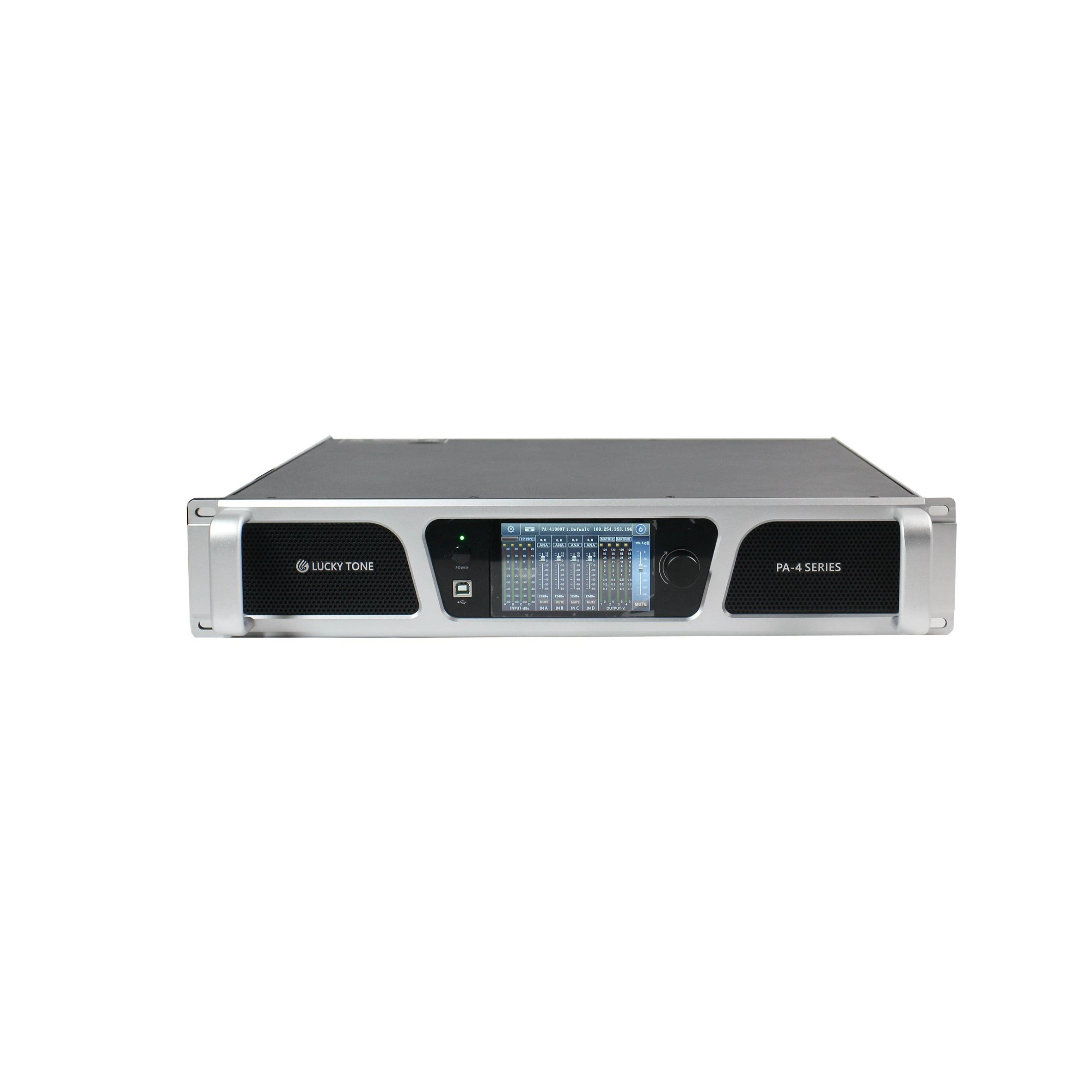 Professional Audio Network 4 Channels 1000W 8 Ohm Power Sound Amplifier with DSP Software Control System and Dante Optional