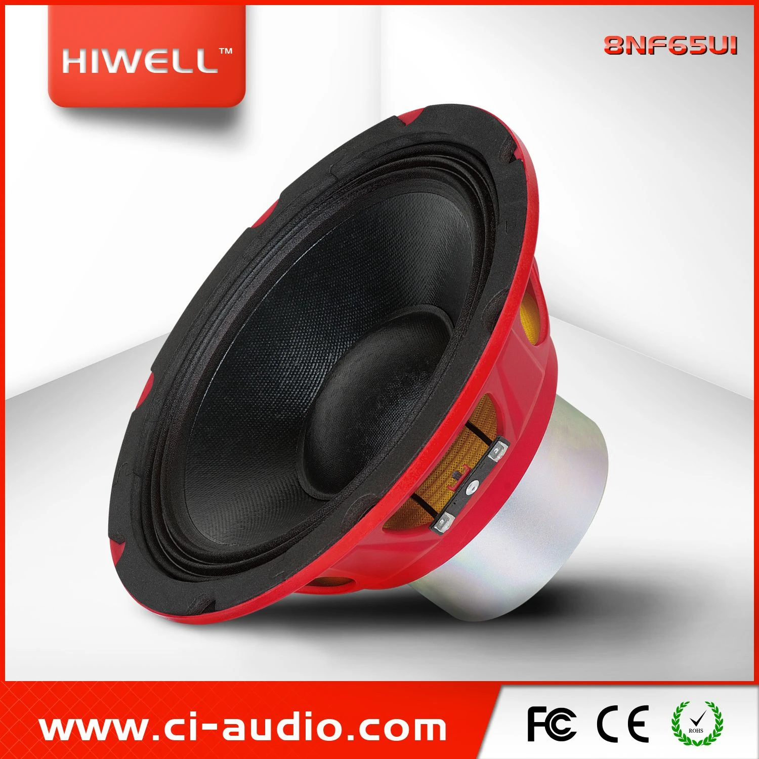 Professional Audio System High Quality 8” Red Steel Chassis Neodymium 500watt