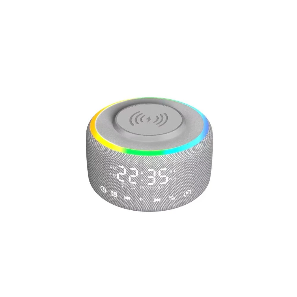 Professional Bluetooth Speaker Manufacture Private Mold Wireless Charging Speaker with Alarm Clock