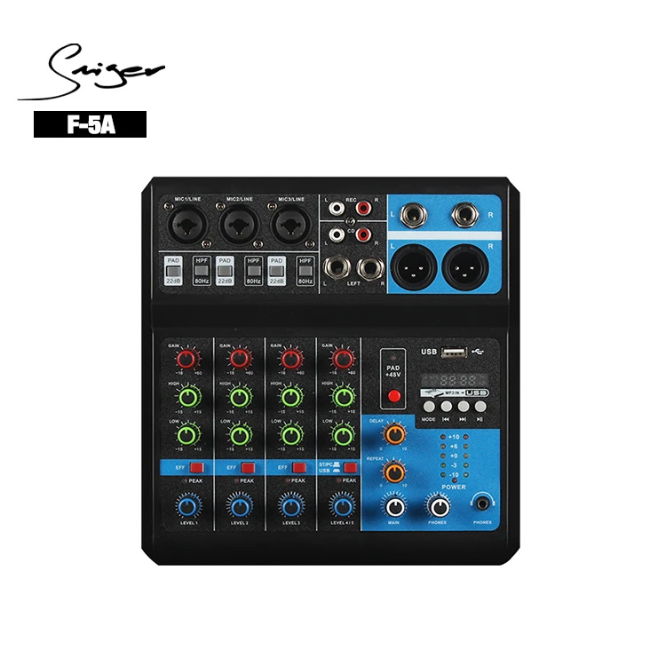 Professional Digital Mixer Audio Interface DJ Sound Card Console with Phantom Power Equipment