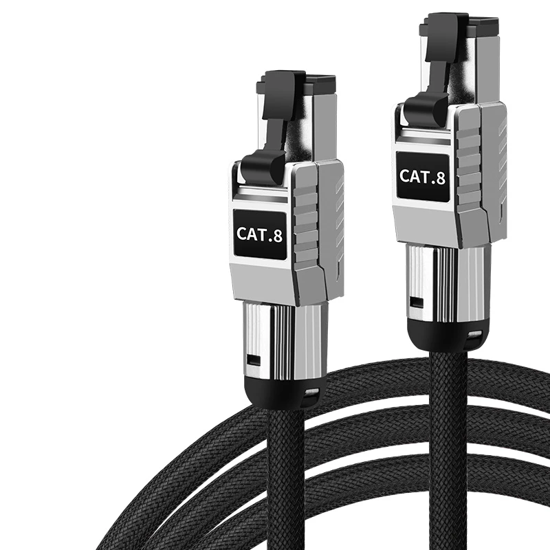 Professional Grade CAT.8 Network Cable for Data Center & Enterprise with Zinc Alloy Shell, 2000MHz Bandwidth, Stable Transmission